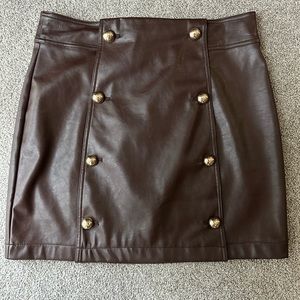 Kendall & Kylie vegan leather brown skirt